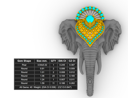 Elephant Pendant  3DM & STL CAD FILE