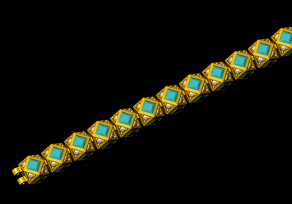 176 mm Dual Cut Diamond Tennis Bracelet CAD File