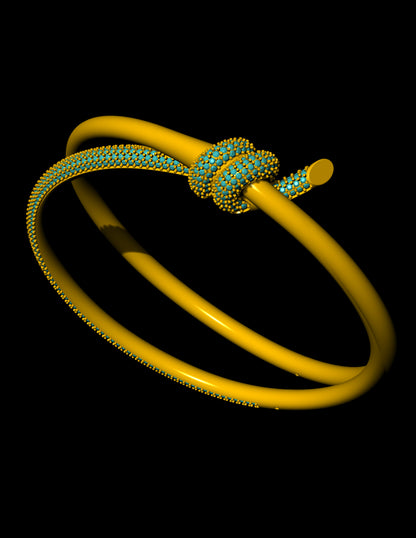 Tiffany knot bracelet pave with original lock mechanism, CAD file