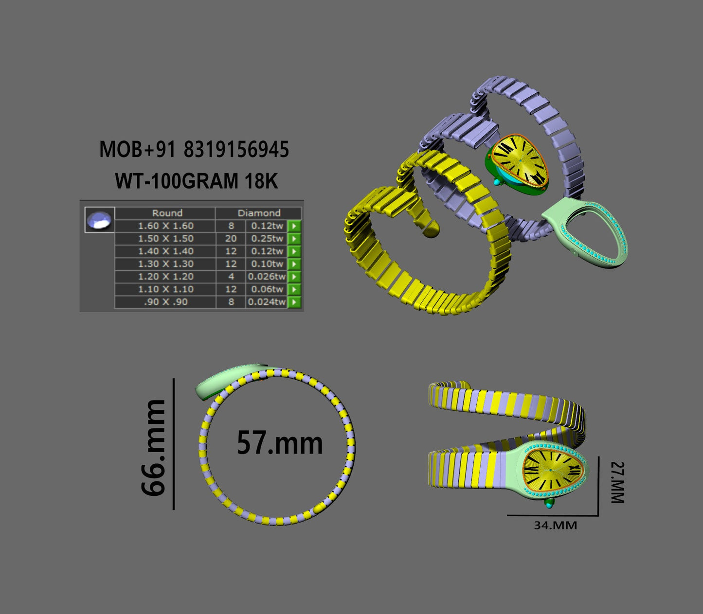 Branded watch collection bulk  STL & 3DM CAD FILE