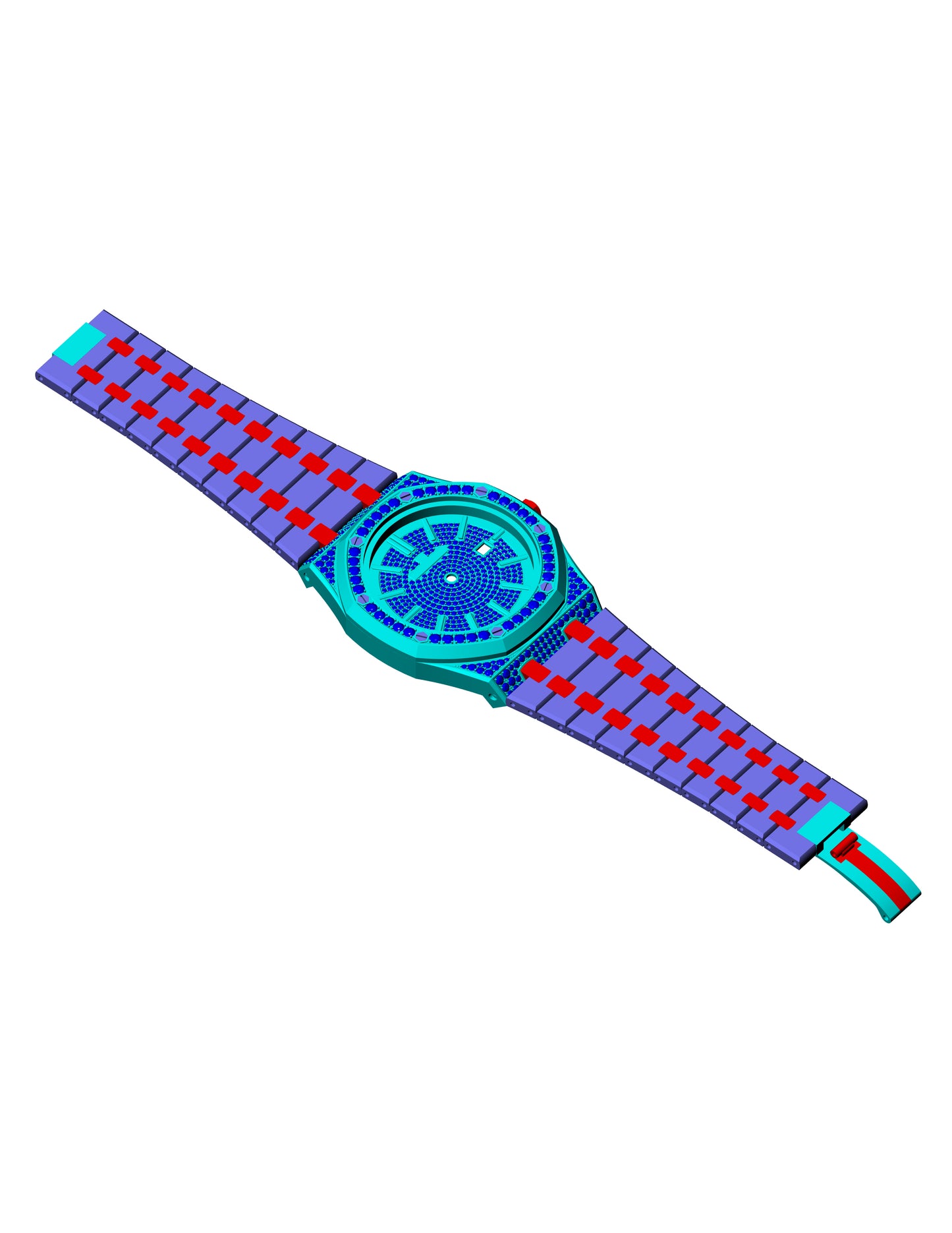 Custom Stone Set Watch CAD FILE