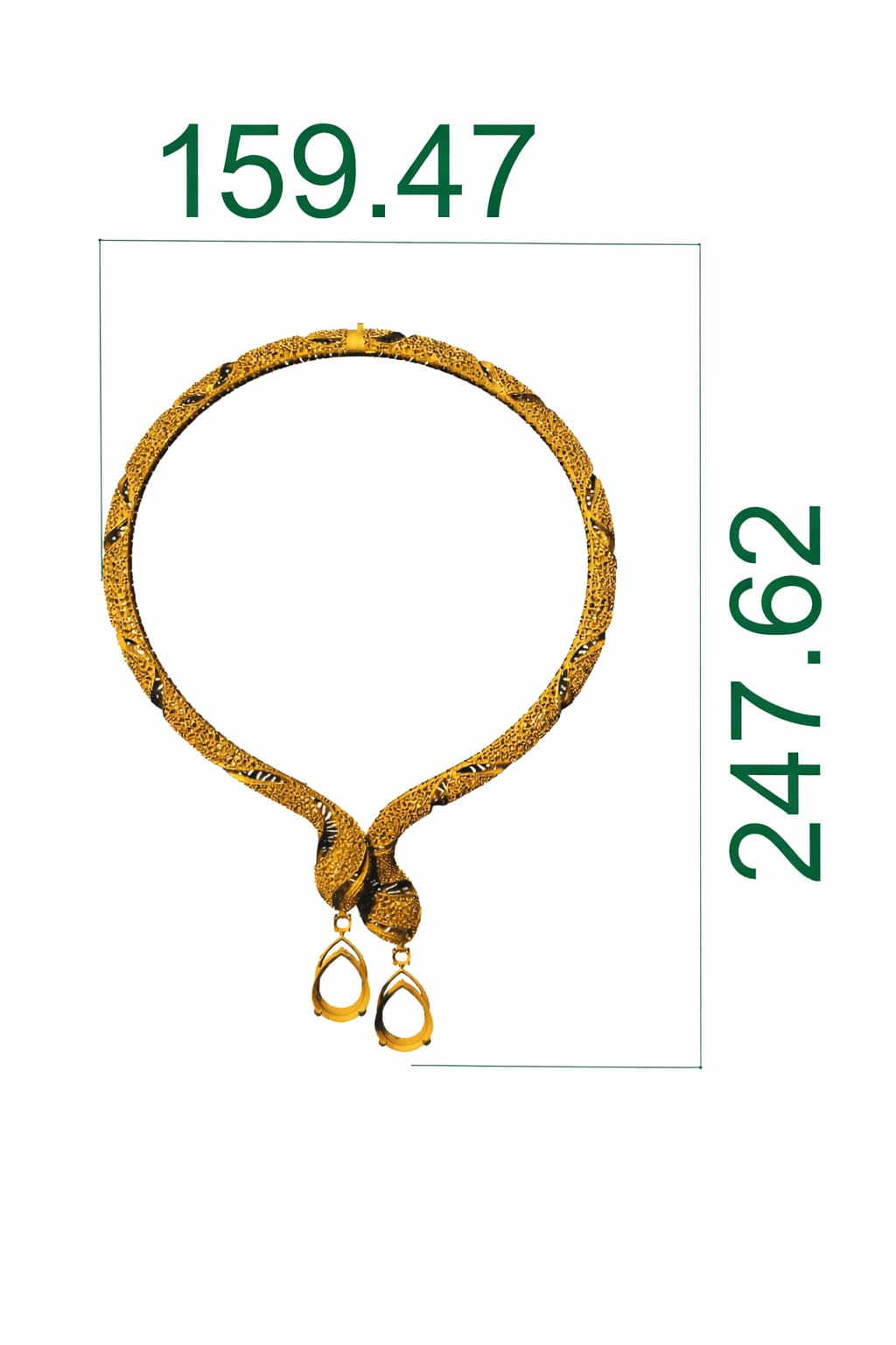 Serpenti Bend Necklace with full Daimond set Earring CAD FILE