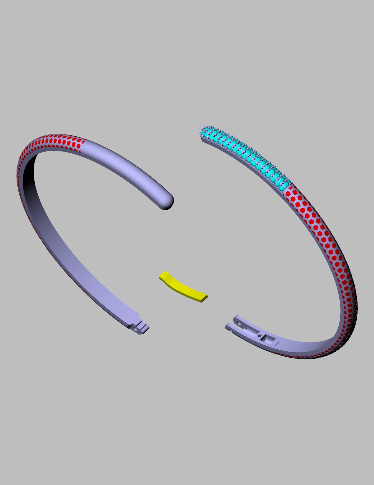 pave Open Bangle CAD