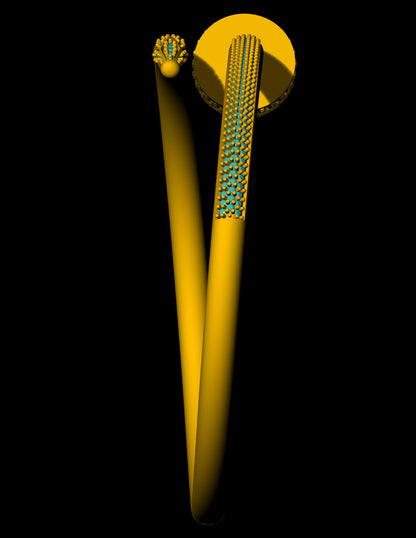 Cartier Style Nail Bracelet with Diamonds | 3D CAD File