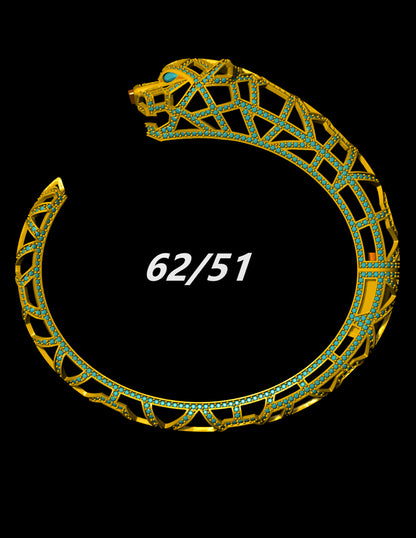 Cartier Panther Head Bangle Bracelet 3DM CAD STL File Pave Design
