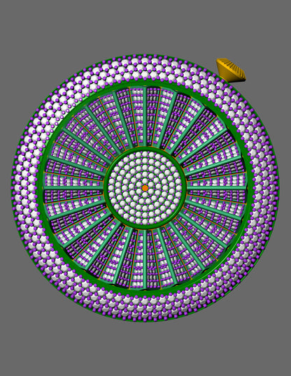Palmiero Alter Inspired Watch Pendant CAD Rotating Triple Dial Full Pave Diamond
