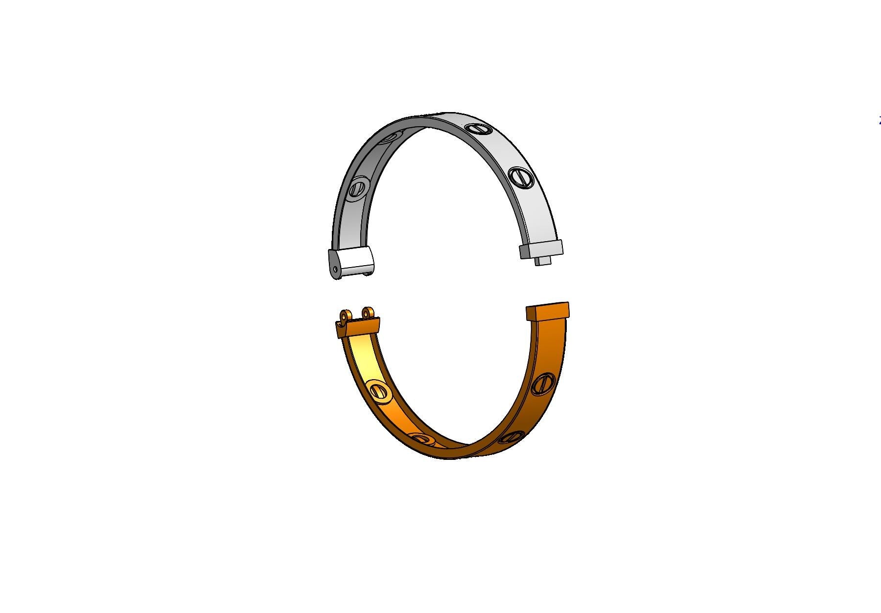 Cartier love bracelet CAD file 3DM file