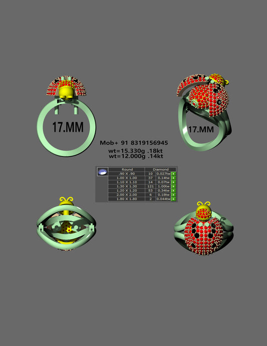 WingMotion Ladybug Ring Cad