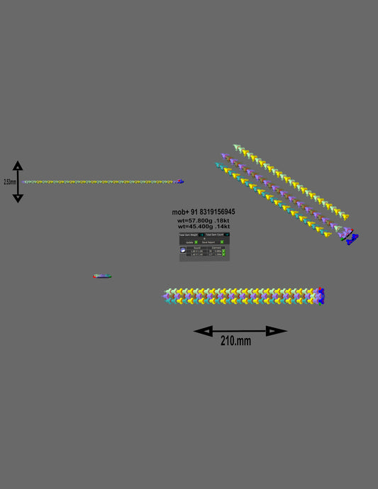 Chevron Link Diamond Bracelet CAD Design