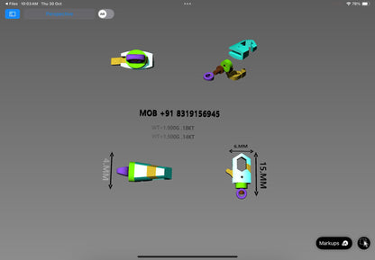 Hexagonal Jewelry Lock CAD Design | Compact & Functional Connector Model