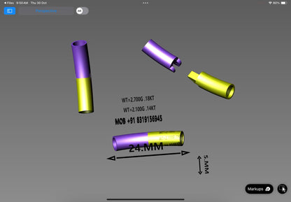 Curved Cylinder Lock CAD Design Jewelry Model