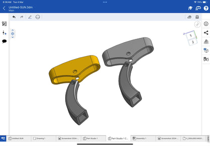 Cufflink mechanism CAD file 3DM file STL file