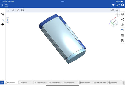 Lock for bracelet and chain CAD file 3DM file