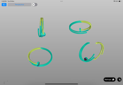 Twisted Nail Luxe Bangle CAD