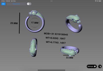 Panther Majesty Ring – design CAD Model