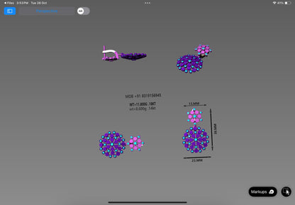 Hexa Cluster Drop Earrings | Precision 3D CAD Design