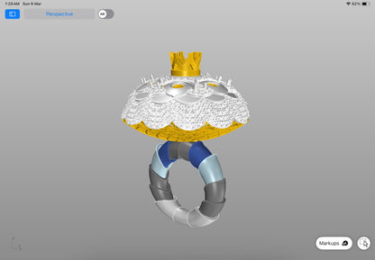 Six stone colour changing mechanism ring CAD file 3DM file STL file