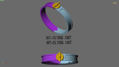 Hermes-Style Toggle Bracelet CAD