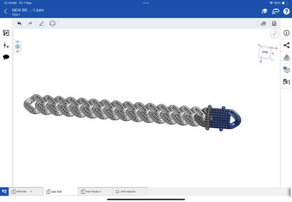 Cuban chain with single line stone CAD file 3DM file