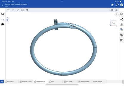 Cartier juste un clou bracelet CAD file 3DM file