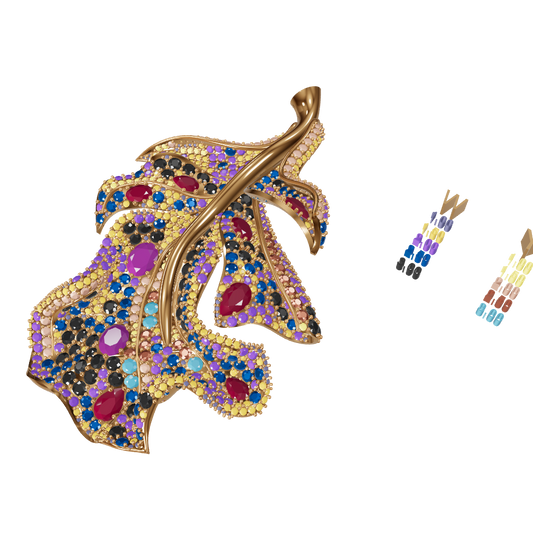 Leaf inspired Diamond &  Pendant CAD FILE
