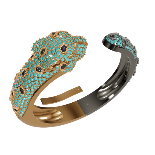 Panther Head Openable Diamond Bangle CAD FILE