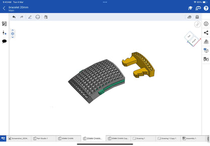 Lock with spring for bracelet CAD file 3DM file, STL file
