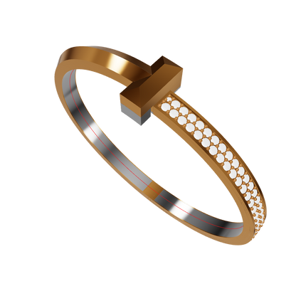 Tiffany T1 one side pave with original lock mechanism bracelet CAD file