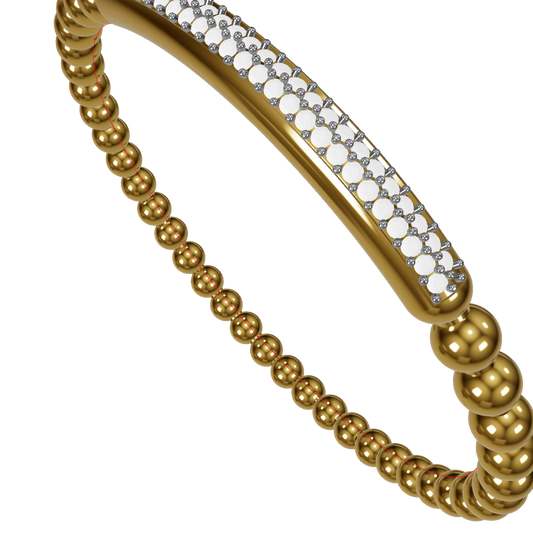 Stretchable Gold Bead Bracelet with Diamond Bar CAD file 3dm