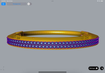 Tiffany lock style full pav diamond bracelet CAD