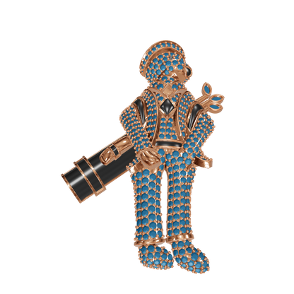 Diamond Golfer Pendant & Brooch CAD FILE
