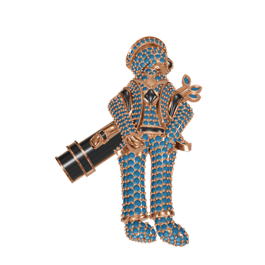 Diamond Golfer Pendant & Brooch CAD FILE
