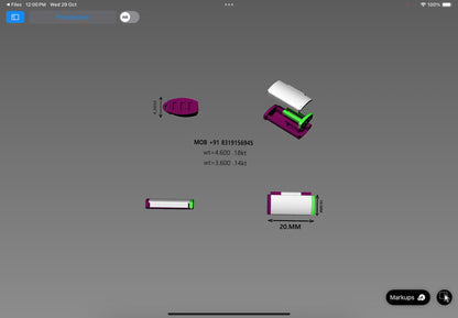 Rectangular Jewelry Clasp CAD Design | 18kt & 14kt Gold Lock Mechanism