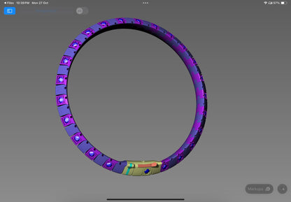 Bracelet CAD Design 3DM & STL File Geometric Link Style