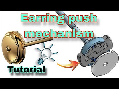 Push mechanism for earrings CAD file and 3DM file STL file