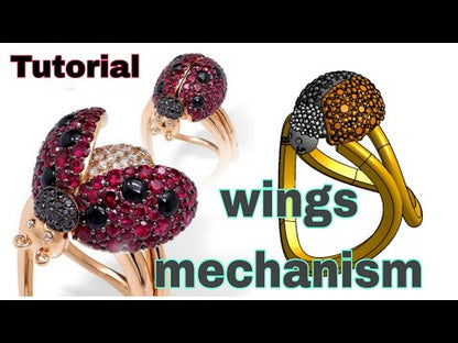 Wings opening and closing mechanism ring CAD file 3DM file