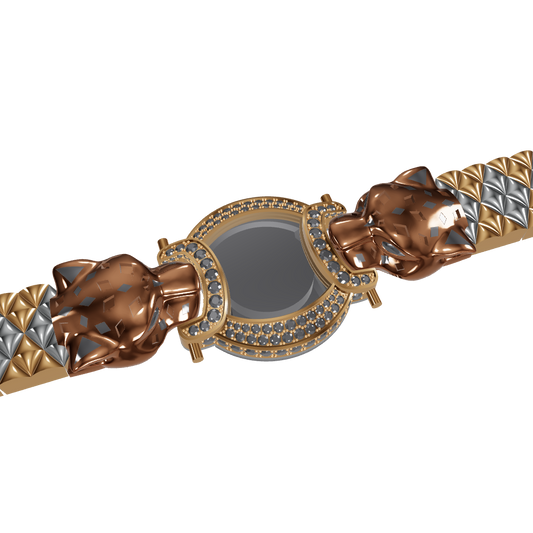 Double face tiger mechanism daimond watch CAD FILE