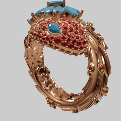 Snake Design Marquise Diamond  Ring CAD FILE