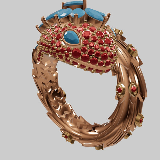 Snake Design Marquise Diamond  Ring CAD FILE