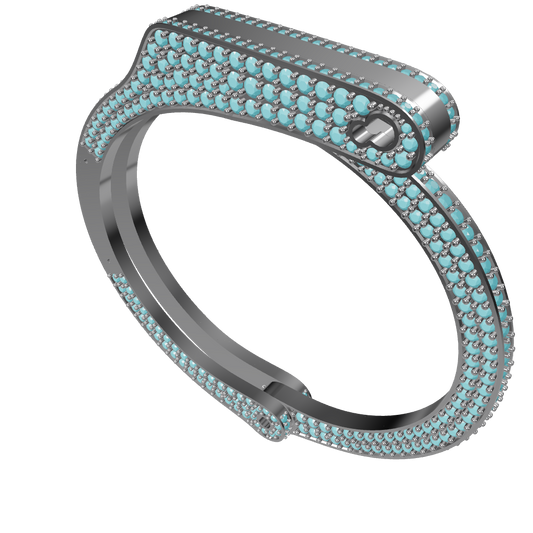 Modern Handcuff Motif Diamond Cuff – Jewelry CAD File