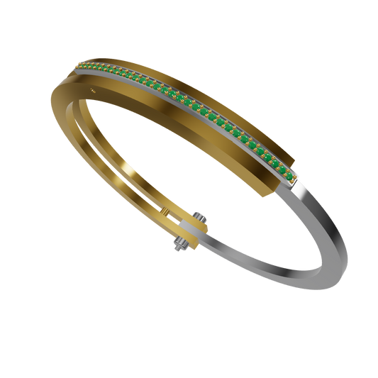 Handcuff Inspired Diamond Bracelet CAD Triple Mechanical Lock Design