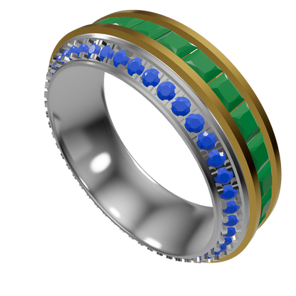 Dual Gem Eternity Band | Precision 3D CAD Design