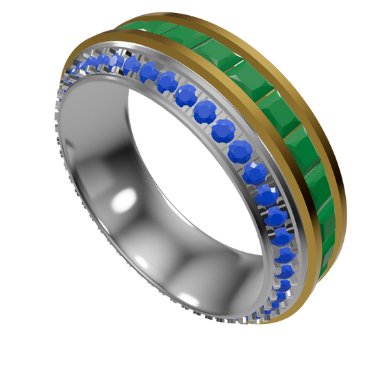 Dual Gem Eternity Band | Precision 3D CAD Design
