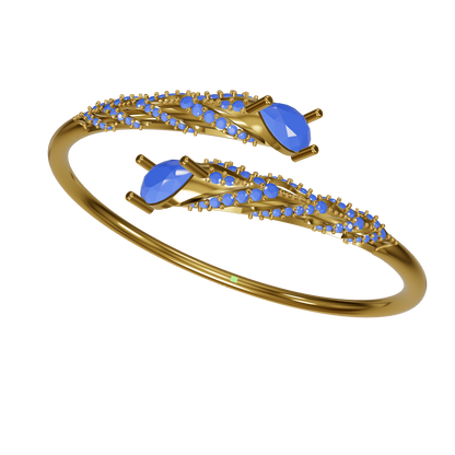 Pear Shape Diamond Openable Bangle CAD FILE