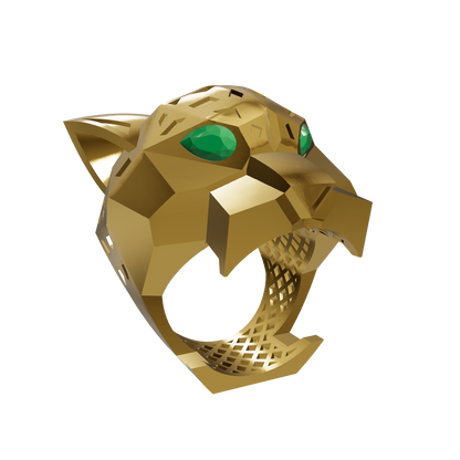 Majestic Panther Head Ring