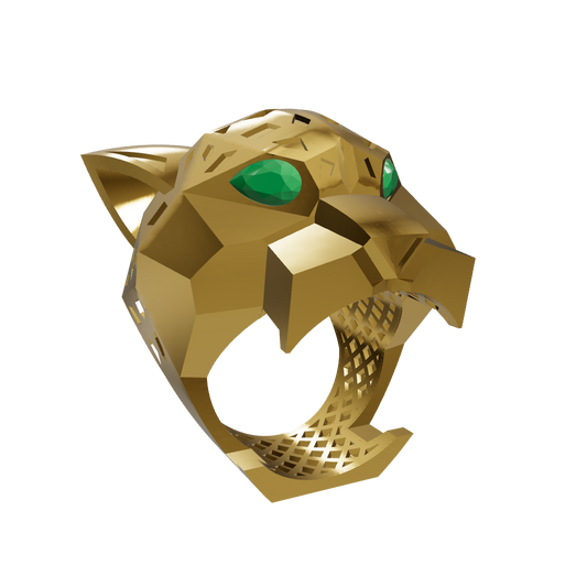Majestic Panther Head Ring