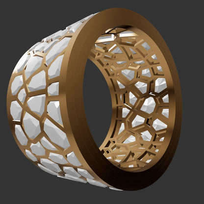 Pattern daimond set Gold Ring CAD FILE
