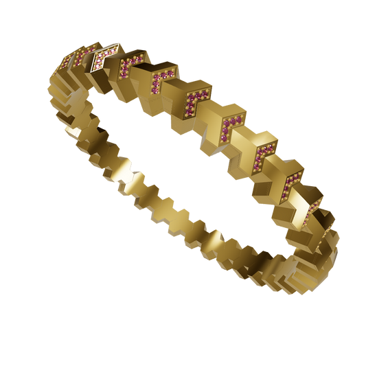HexaFlex Stretchable Bracelet CAD Geometric Link Design