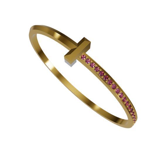 Tiffany T Narrow Inspired Hinged Bangle CAD Pave Diamond Bar Design with Side Lock