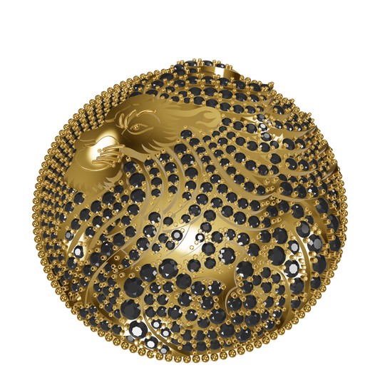 Lion Head Diamond Brooch & Pendant CAD FILE